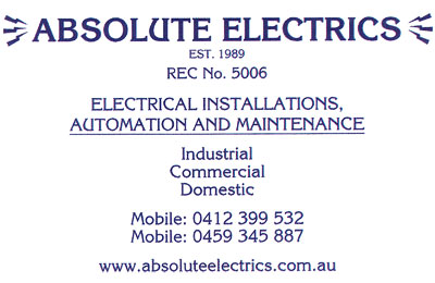 Contact Absolute electrics for all your residential, domestic, commercial, industrial or automation needs.