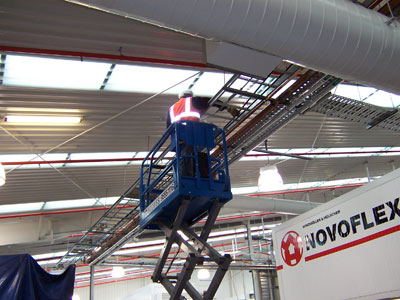 Installation of industrial cable ladder by Absolute Electrics.