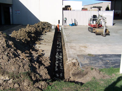 Underground electrical underground industrial cabling.